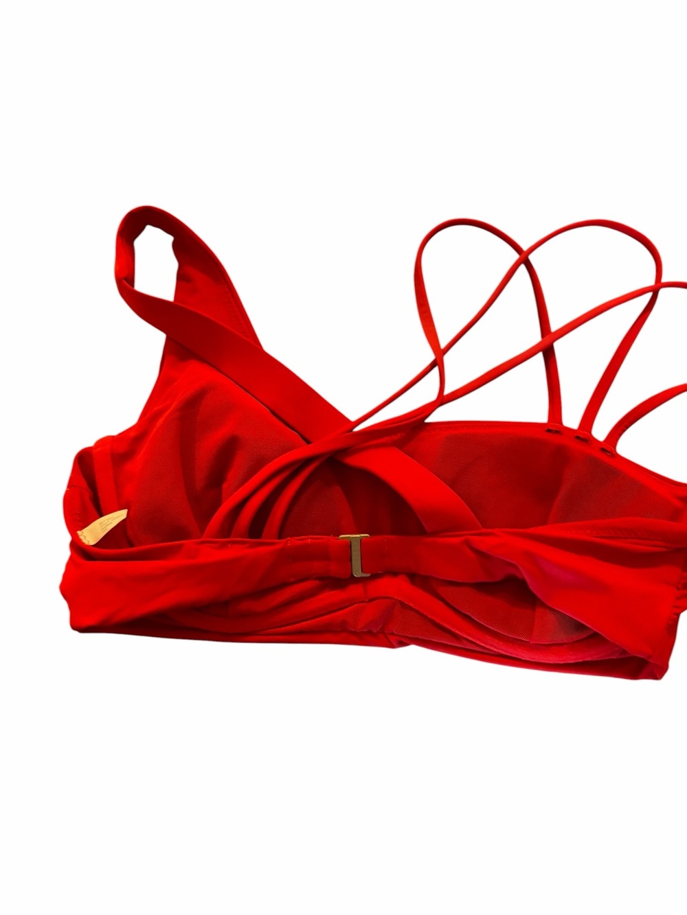 ATHLETA Red Triple Asymmetrical Strap Bikink Top - Picture 2 of 4